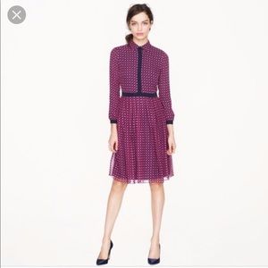 J. Crew Chiffon Houndstooth Dress